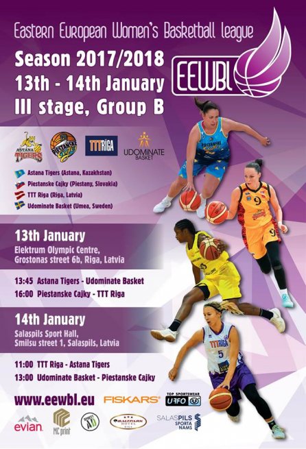 Plagát Turnaj EEWBL 2017-18, Riga, Lotyšsko (Foto: EEWBL)